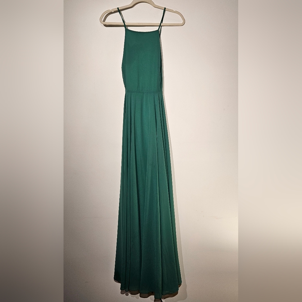Lulus Green Backless Formal Maxi Dress
